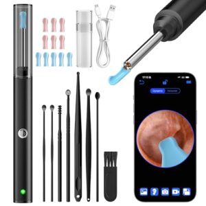 Ear Wax Removal, Ear Cleaner with 8 Pcs Ear Set, Ear Wax Removal Kit, 1296P HD Endoscope with 6 LED Lights, Kids Adults Ear Cleaning Gift, Compatible with iPhone & Android Smart Phones