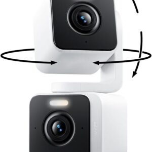 WYZE Duo Cam Pan Indoor/Outdoor IP65 2K 360° Pan/Tilt Smart Home Security Camera with Color Night Vision, Compatible with Alexa & Google Assistant, White