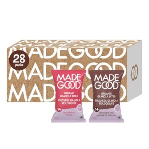 MadeGood Granola Bites Chocolate Chip & Strawberry Variety Pack (28 Count) Gluten Free and Organic Snacks