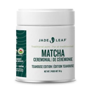 Jade Leaf Matcha Organic Ceremonial Grade Matcha Green Tea Powder - 100% Pure Japanese First Harvest Green Tea for Ceremonies, Usucha, Lattes 30g Tin (Pack of 1)