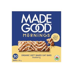 MadeGood Mornings Soft Baked Breakfast Bars, Blueberry, 30g (30 Count) Gluten Free Snacks