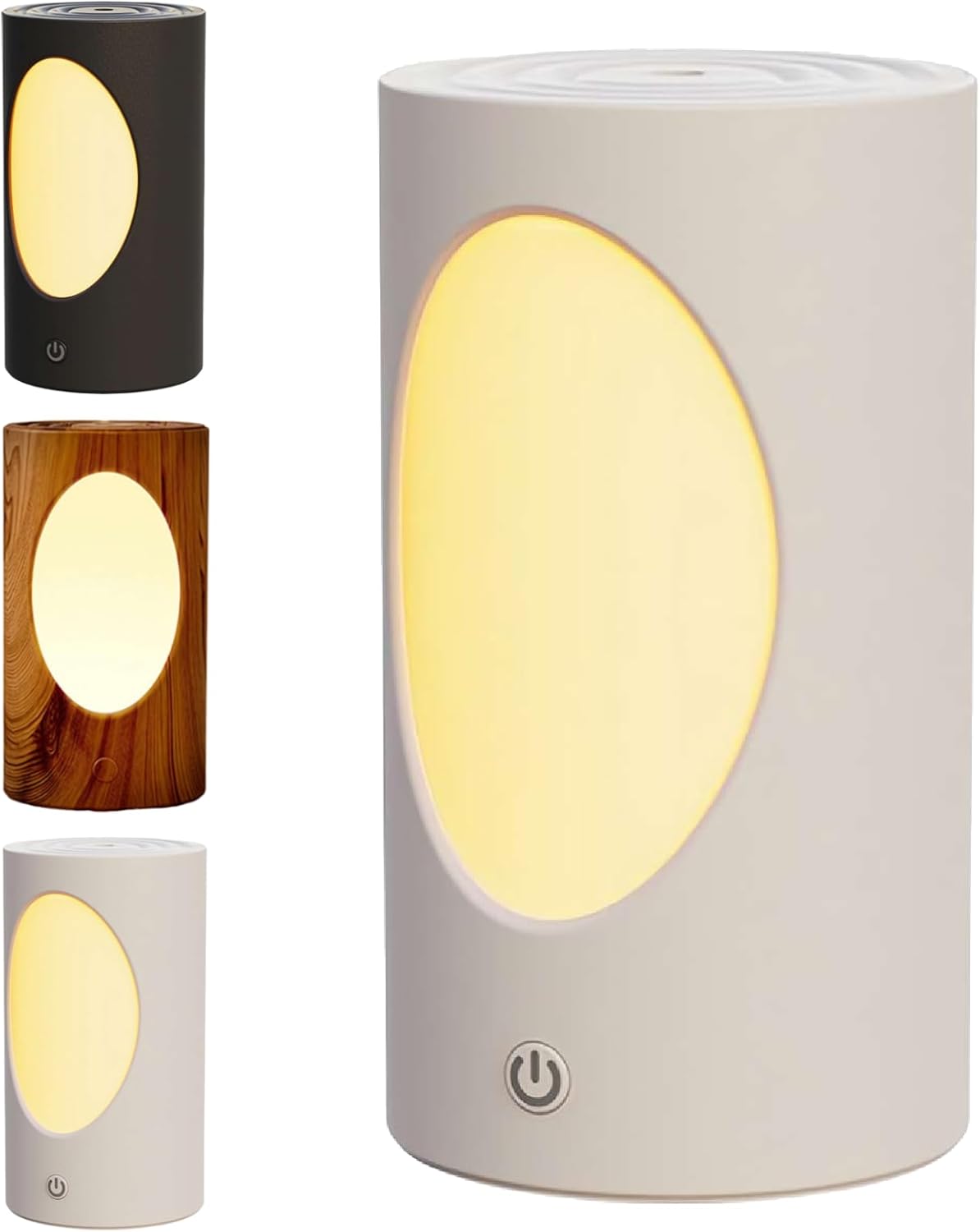 600ml Rechargeable Aroma Diffuser Humidifier with LED Lights - Portable Wireless Cool Mist Air Humidifier, USB-Powered, 12H Runtime, 3 Mist Modes + Night Light, for Bedroom, Office (White)