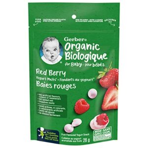 GERBER Organic Yogurt Melts Red Berry,Toddler Snacks, Melts, 12+ Months, 28 g, 7 Pack