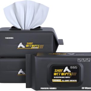 2 Pack 60 Count Shoe Sneaker Wipes Wipes, Disposable Travel Shoe Cleaning Wipes Remove Dirt & Stains