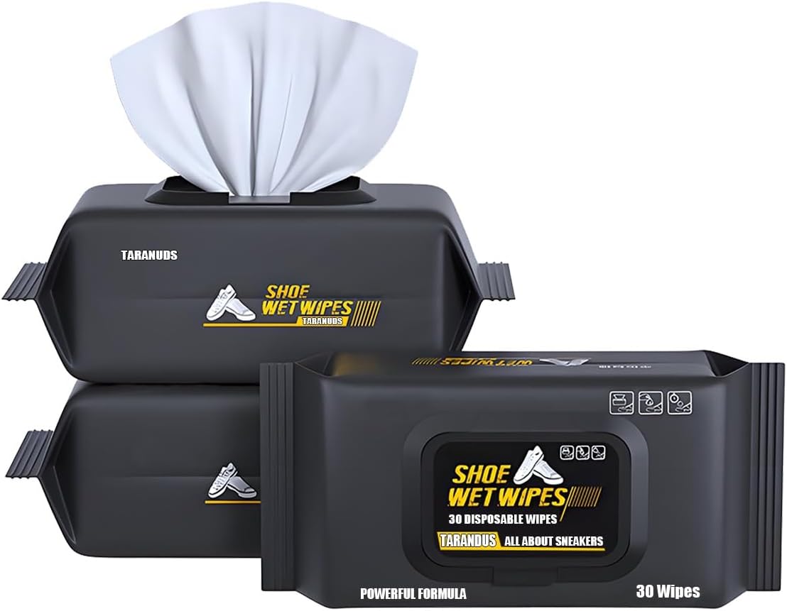 2 Pack 60 Count Shoe Sneaker Wipes Wipes, Disposable Travel Shoe Cleaning Wipes Remove Dirt & Stains