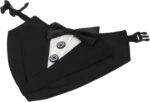 DAN&DRE Adjustable Elegant Dog Collar with Bow Tie, Formal Dog Tuxedo Bandana, Stylish Decorative Neckwear for Wedding and Party (L)
