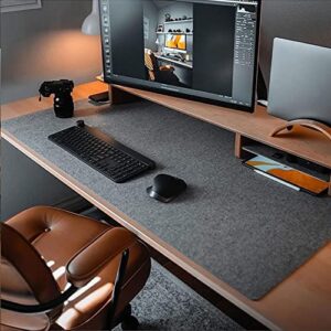 DawnTrees Felt Desk Mat (35.5" x15.8"), Desk Pad Protection, Keyboard Mat, Extra Large Mouse Pad, Suitable for PC,Computers, Laptops, Office and Home (Dark Gray)