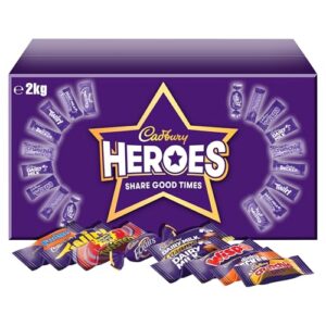 Cadbury Heroes Chocolate Bulk Share Box, Assorted Mini-Size Milk Chocolate Bars, 2 kg (Pack of 1)