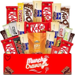 MunchyCravings Chocolate Bars Snack Box Variety Pack Gift (40 Ct.) - Chocolate Gift Basket – Gift for Men & Women, Bulk Birthday Chocolate Gifts & Holiday Treats