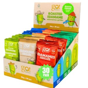 Jimmy Sevigny GoBeanz Crunchy Edamame, Variety Pack, 30 Bags x 26 gr, 11gr Protein per Serving. High Protein Healthy Snacks For Adults & Kids, Low calorie, Low Sugar, Savory Snacks.
