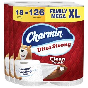 Charmin Ultra Strong Clean Touch Toilet Paper, 18 Family Mega XL Rolls = 126 Regular Rolls