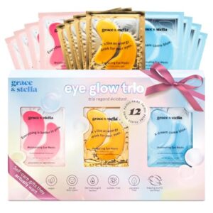 grace & stella Award Winning Under Eye Patches (12 pairs) Eye Masks for Puffy Eyes & Dark Circles - Birthday Gifts for Women, Bachelorette Party Favors, Bridesmaid, Self Care, Relaxation Gifts for Her