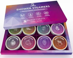 Shower Steamers Aromatherapy, Easter Basket Stuffers for Teens, Birthday Gifts for Women & Men Set, 8-Pack Shower Bombs Organic Essential Oils Relaxation & Self Care Gifts for Wife Girlfriend