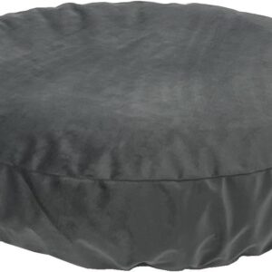 Not Waterproof Grey Velvet Cover for Faux Fur Donut Dog Bed Round Dog Bed Replacement Slip Cover Washable 36 Inch