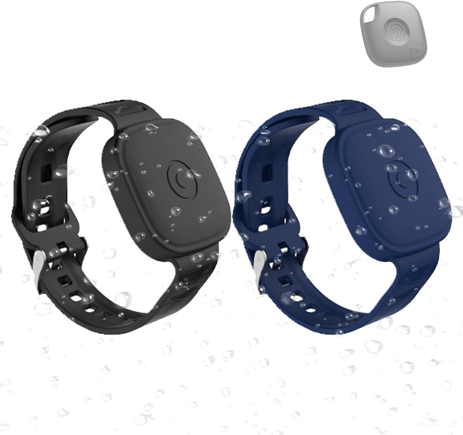 2-Pack Case for Tile by Life360 Mate (2024) / Tile Mate 2022,Waterproof Tile Mate Bracelet for Kids,GPS Tracker Anti-Lost Adjustable Tile Mate Strap for Toddler Child-Pink+Glow Blue - Image 9