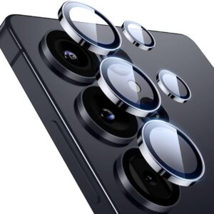 ESR for Samsung Galaxy S25 Ultra Camera Lens Protector, Individual Lens Protectors, Ultra-Thin Tempered Glass with Aluminum Edging, Case Friendly, 1 Set, Black | Ultra-Thin, Tempered Glass, with Aluminum Edging, Case Friendly