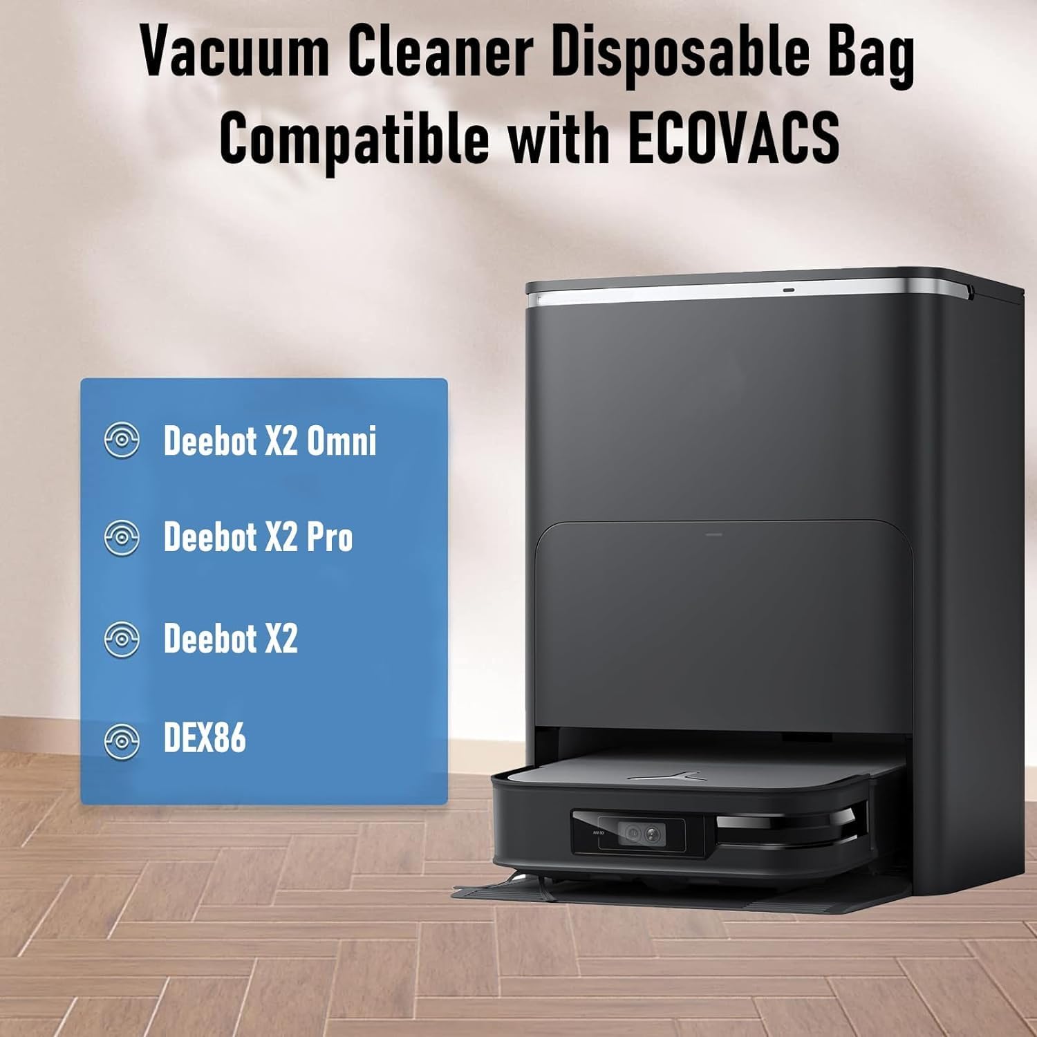 21Pcs Accessories Set for Ecovacs Deebot X2 / X2 Pro / X2 Omni Robot Vacuum Cleaner Replaccement Parts, 1 Roller Main + 6 Side Brush +4 Hepa Filter +4 Mop Cloth +4 Dust Bag +2 Tools - Image 2