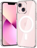 gueche for iPhone 13 Case, Clear Magnetic Military Grade Drop Protection Anti Yellowing Slim Case - Rugged Shockproof Protective Transparent Cell Phone Cover Clear