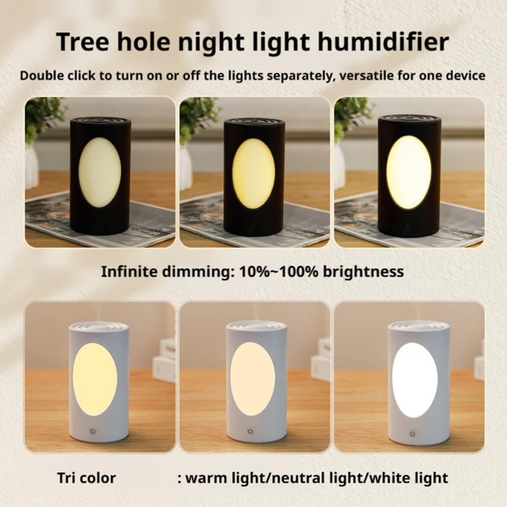 600ml Rechargeable Aroma Diffuser Humidifier with LED Lights - Portable Wireless Cool Mist Air Humidifier, USB-Powered, 12H Runtime, 3 Mist Modes + Night Light, for Bedroom, Office (White) - Image 4