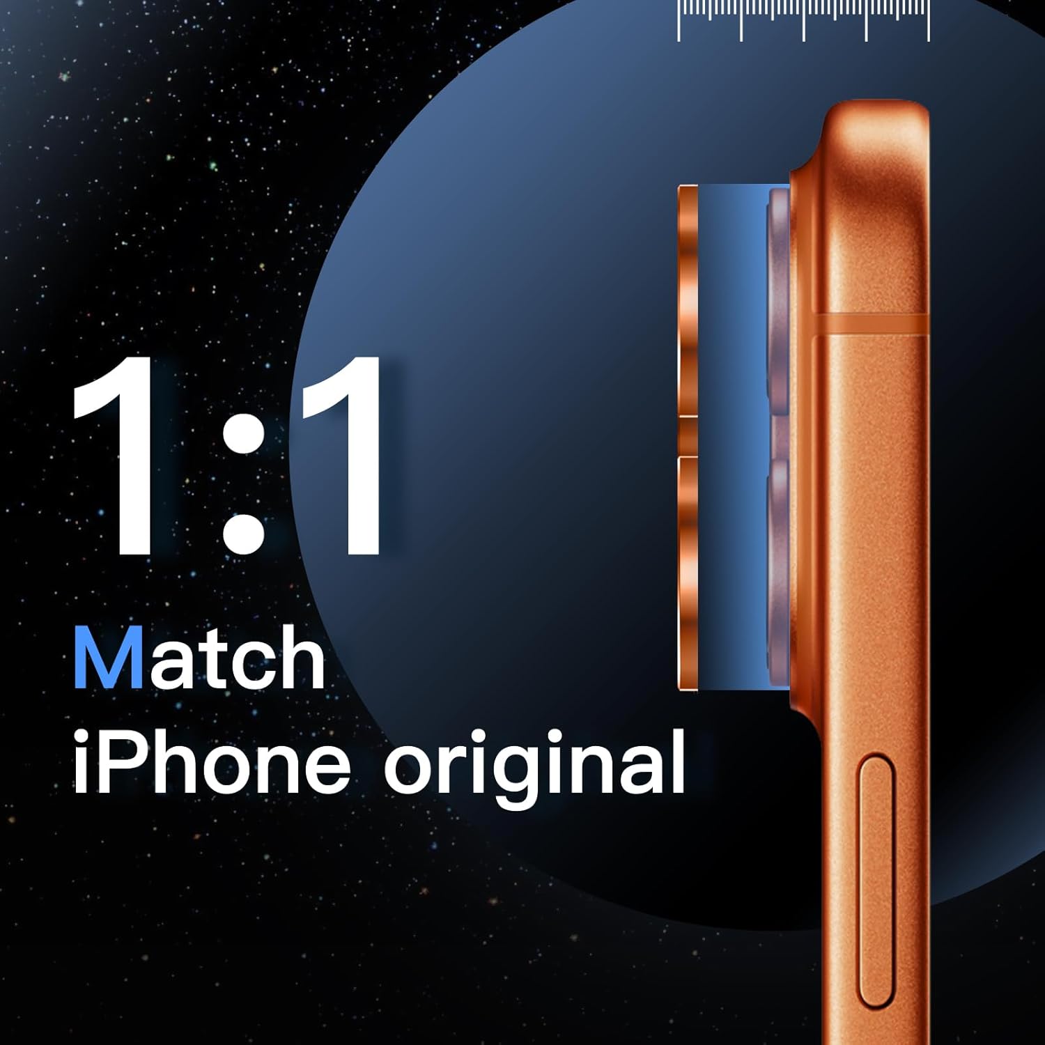 JETech Camera Lens Protector for iPhone 17 Pro 6.3-Inch and iPhone 17 Pro Max 6.9-Inch, 9H Tempered Glass Metal Individual Ring Cover, Easy Installation Tray, HD Clear, 1 Set (Orange) - Image 5