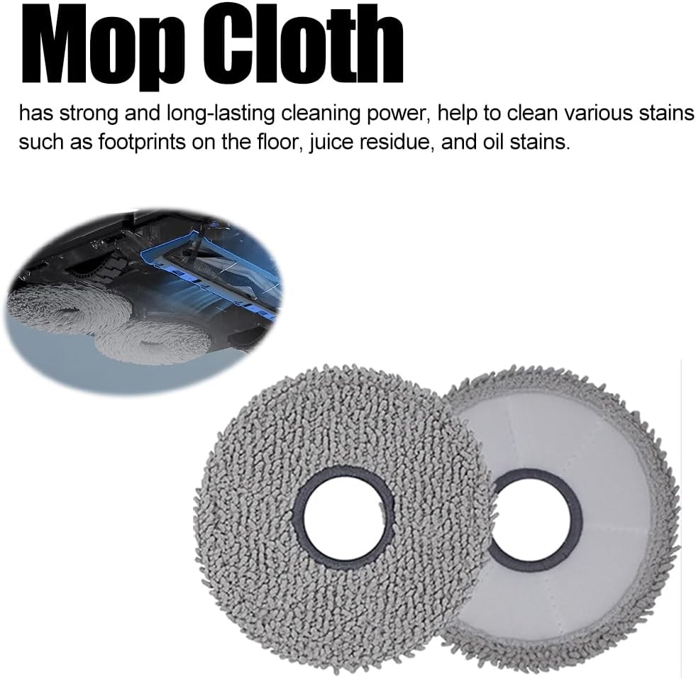 21Pcs Accessories Set for Ecovacs Deebot X2 / X2 Pro / X2 Omni Robot Vacuum Cleaner Replaccement Parts, 1 Roller Main + 6 Side Brush +4 Hepa Filter +4 Mop Cloth +4 Dust Bag +2 Tools - Image 7