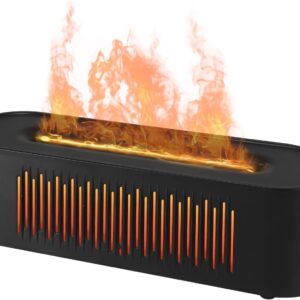 Volcano Humidifier Flame Fire Diffuser: 260ml Super Quiet Essential Oil Diffuser with 7 Colors Flame Light Spray Scent Humidifier with Waterless Auto Shut-Off Protection for Yoga Gym (Black)