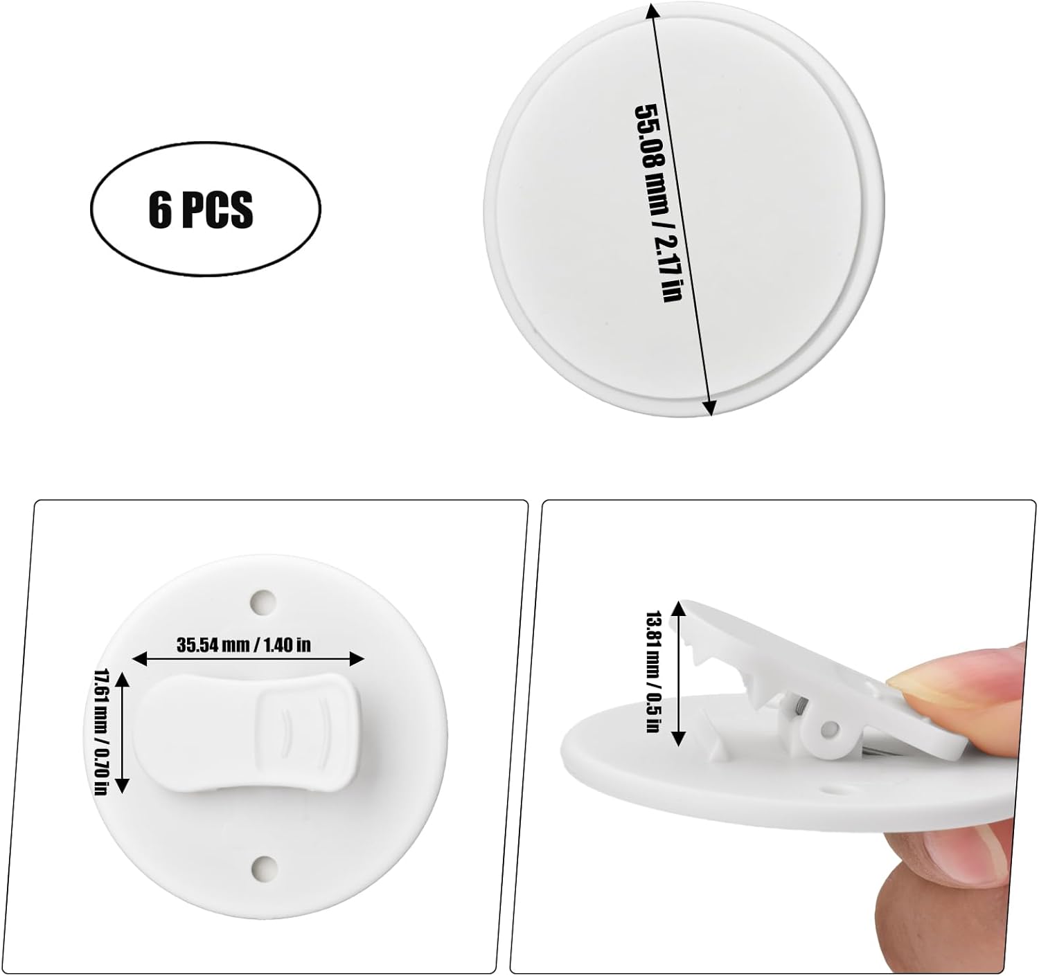 6 Pcs Shower Curtain Clips Self Adhesive Shower Splash Clips for Curtain Shower Curtain Weight Clip, Fix Shower Curtains and Curtains - Image 2