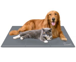 Pecute Dog Cooling Mat XL 120 * 75cm, Durable Pet Cool Mat Non-Toxic Gel Self Cooling Pad, for Dogs and Cats in Hot Summer Gray