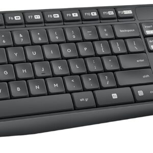 Logitech MK235 Wireless Keyboard and Mouse Combo for Windows, 2.4 GHz Wireless Unifying USB Receiver, 15 FN Keys, Long Battery Life, Compatible with PC, Laptop