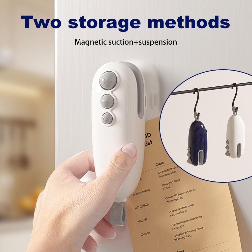 2 in 1 Mini Bag Sealer, 2025 New USB Rechargeable Chip Bag Sealer Heat Seal Tool, Portable Handheld Vacuum Food Sealer Bag Sealing Machine for Snacks and Vegetable Fresh Storage (White) - Image 7