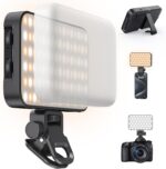 Selfie Light with Soft Diffuser & Built-in Stand – 96 LED Rechargeable Clip Fill Zoom Light for Phone, iPhone, iPad, Camera, for Makeup, TikTok, Vlog, and FaceTime Calls