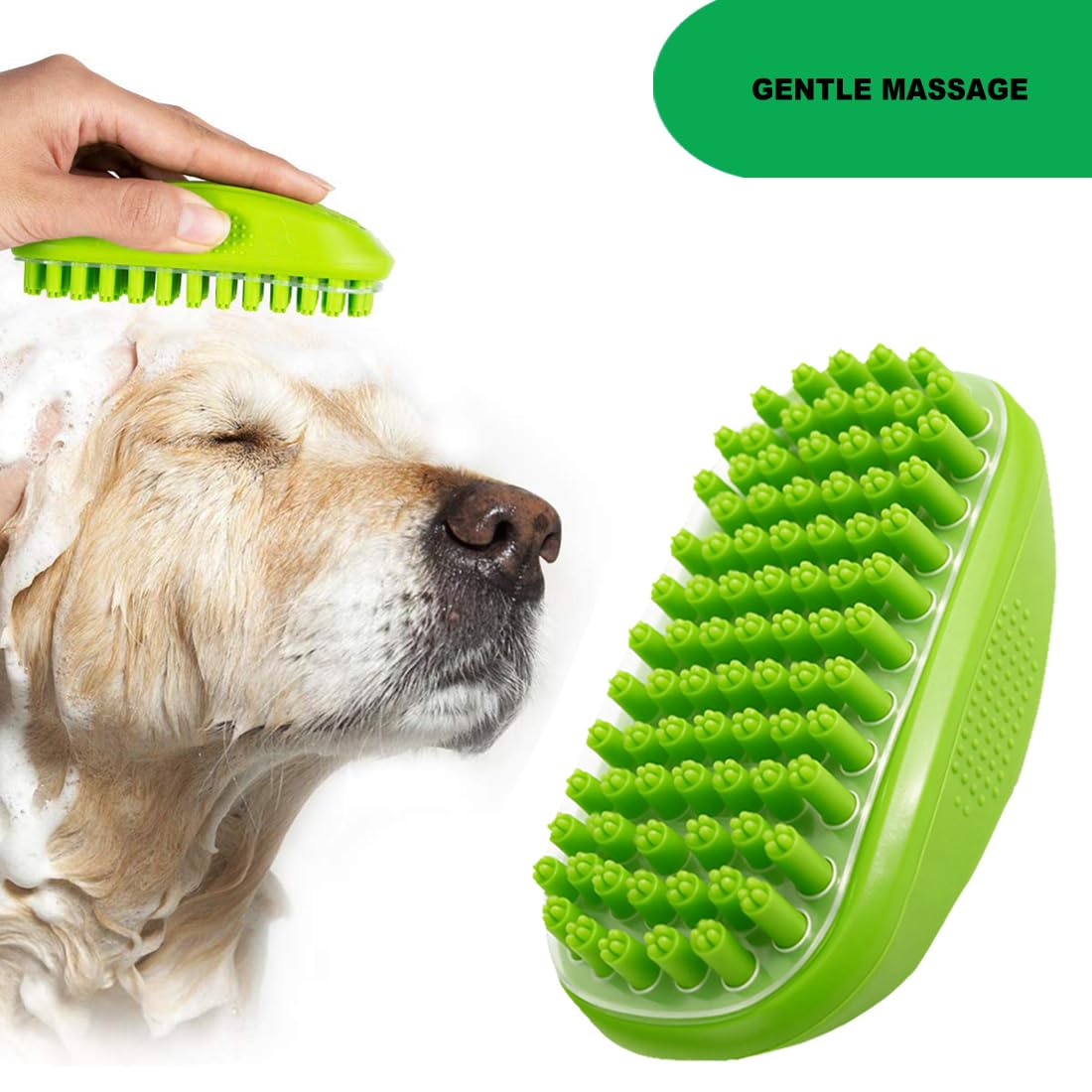 Rubber Curry Brush for Dog & Cat, Soft Curry Comb with Removable Screen, Pet Silicone Brush for Short & Long Hair, Use Wet as Bath Scrubber or Dry for Grooming - Image 6