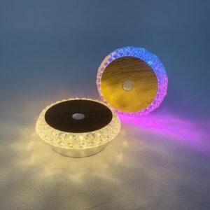 Wireless Motion Sensor Night Light, Wood Grain Design, 3 Color Temperatures (3000K/4500K/6500K), Rechargeable USB-C, Magnetic Wall Mount, 3.15 Inch (Light Wood Grain)