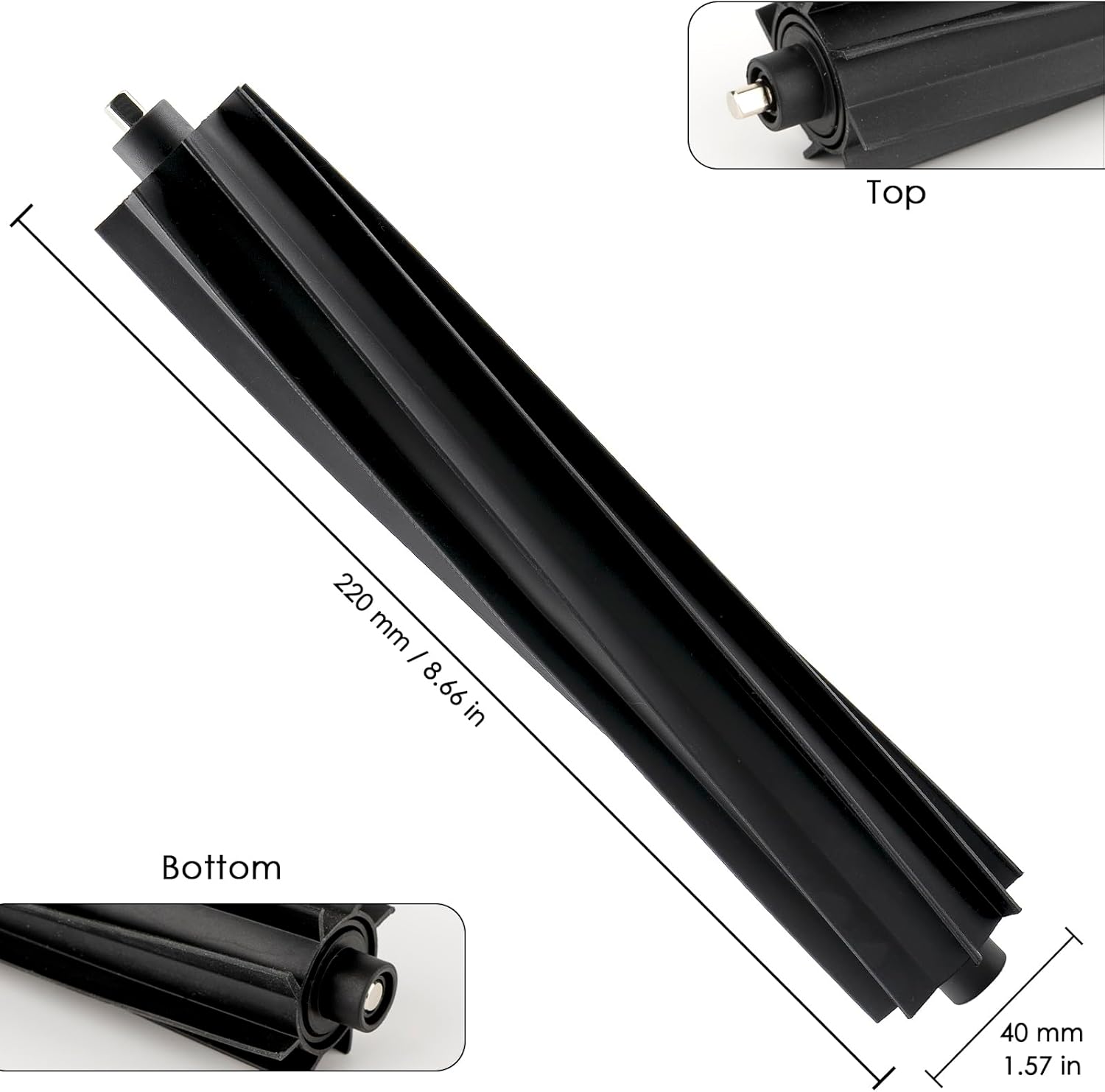 (2 Pieces) X2 Omni Rubber Roller Brush Main Brushes for ECOVACS DEEBOT X2 Omni, X2 Pro, X2 Robot Vacuum Cleaner, Roller Brush Replacement Parts Accessories - Image 7