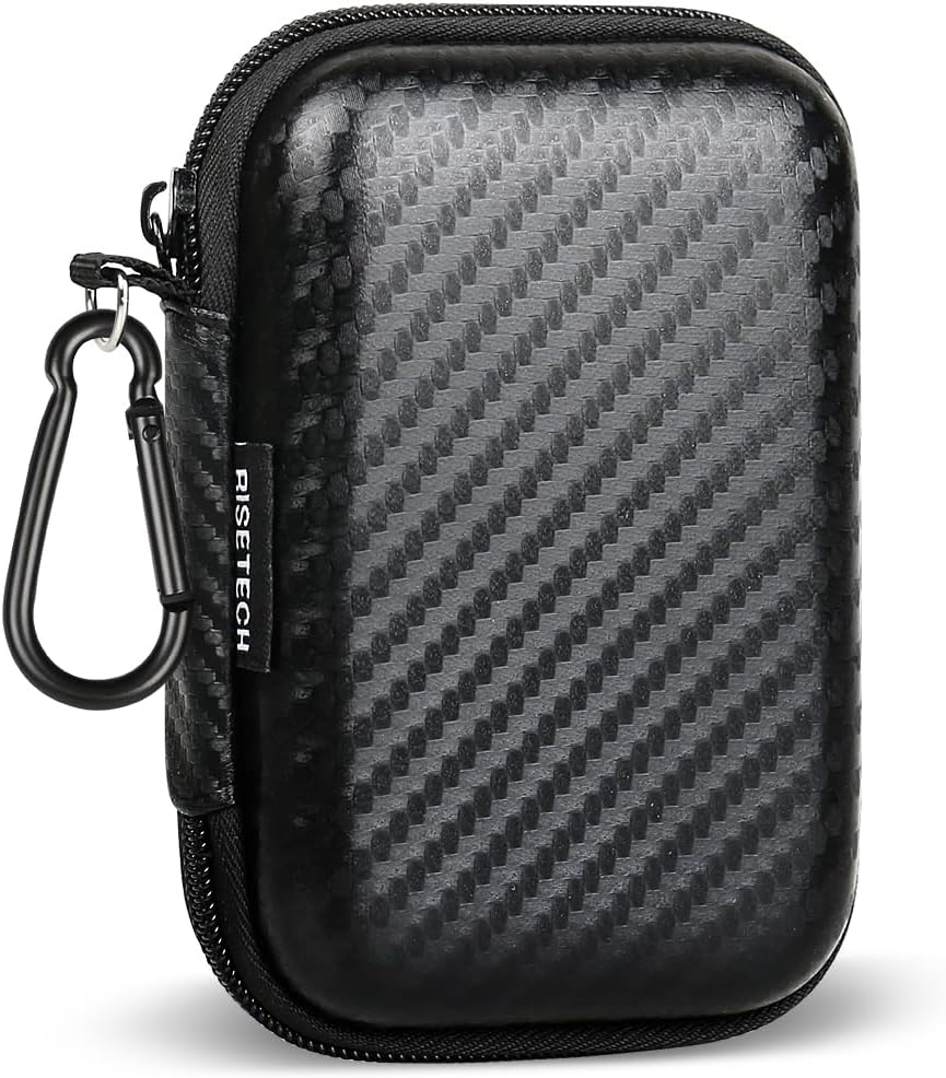 Earbud Case, RISETECH Earphone Carrying Case Holder Storage Mini Bag Headphone Small Pouch Cell Phone Accessories Organizer for EarPods Airpods Beats Flex Bose Wired Earbuds USB Cable Wall Charger