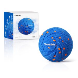 Cheerble Smart Interactive Dog Toy Ball, Wicked Ball AIR, Automatic Moving, Bouncing and Rotating Ball, 3 Modes, E-TPU Material, IPX7 Waterproof, Active Rolling Ball for Medium to Large Dogs (Blue)