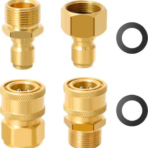 STYDDI Pressure Washer M22 Quick Connect Kit for Sun Joe SPX3000, M22-15mm Threaded to 3/8 Inch Quick Hose Connect Fitting Coupler Compatible with Electric Pressure Washer with M22 15mm Thread