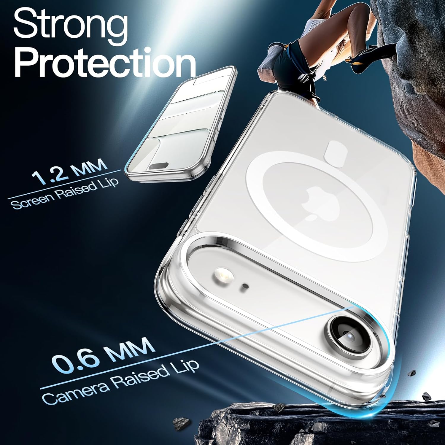 JETech Magnetic Case for iPhone Air Compatible with MagSafe, Shockproof Phone Bumper Cover, Anti-Scratch Clear Back, 6.5-Inch Display (Clear) - Image 5