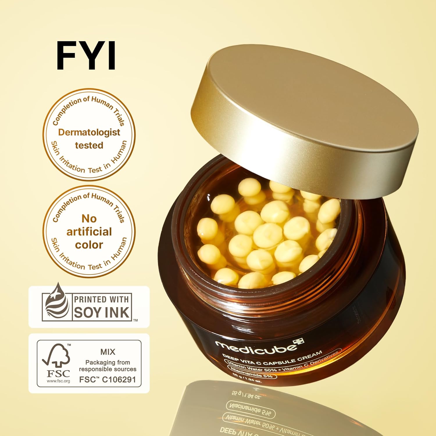 medicube Capsule Cream with Deep Vitamin C | Liposome Vitamin C Golden Capsule for Radiance & Firm-Looking Skin | Hydrating Glow Gel Texture | Korean Skincare, 1.94 oz - Image 6