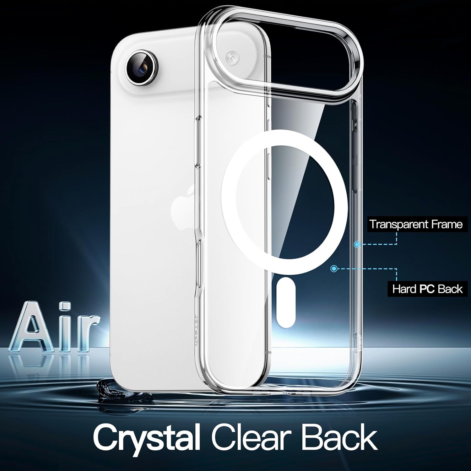 JETech Magnetic Case for iPhone Air Compatible with MagSafe, Shockproof Phone Bumper Cover, Anti-Scratch Clear Back, 6.5-Inch Display (Clear) - Image 3