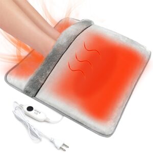 LCD Electric Foot Warmer - 20"x20" Washable Heating Pad (Blue)