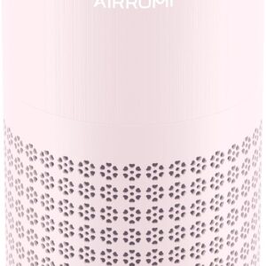 AIRROMI Air Purifier for Bedroom with HEPA 3-in-1 Filter, Pet Air Purifier for Home Cat Pee Smell, Covers Upto 990 Ft², Quiet 360° intake Air Cleaner for pet hair,allergies,Dust,Smoke A2001 Pink