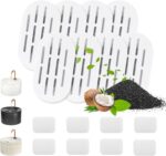 Ceramic Cat Water Fountain Filters, 8 Pack Replacement Filters & 8 Pack Replacement Pre-Filter Sponges Set for MISFANS and Other Ceramic Pet Fountain Water Dispenser