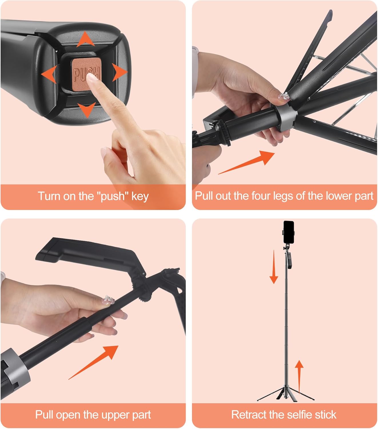 Selfie Stick Phone Tripod - 71 inch Tall Cell Phone Holder with Detachable Wireless Remote and 2 LED Lights for Recording, Video and Picture, Phone Stand for iPhone, Android, Camera & Gopro - Image 4