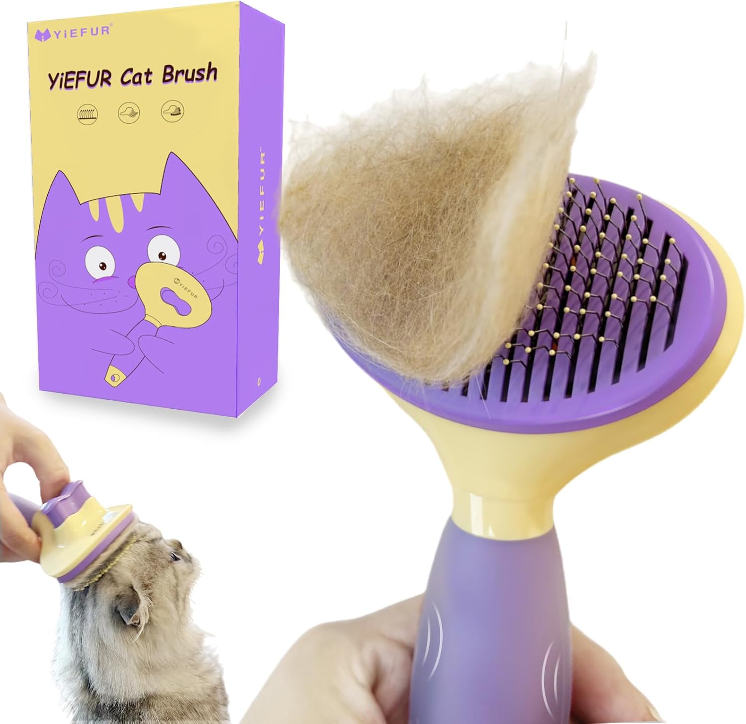 Cat Hair Brush,Cat Brush for Shedding,Soft Silicone Self Cleaning Brushes for Short and Long Haired Cats for Grooming and Shedding - Image 9