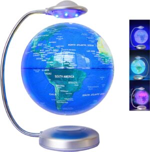 Floating Globe, 3D Rotation with Led Light Magnetic Levitation Globe, Floating World Map for Home Desk Decoration, Creative Ornaments Decoration
