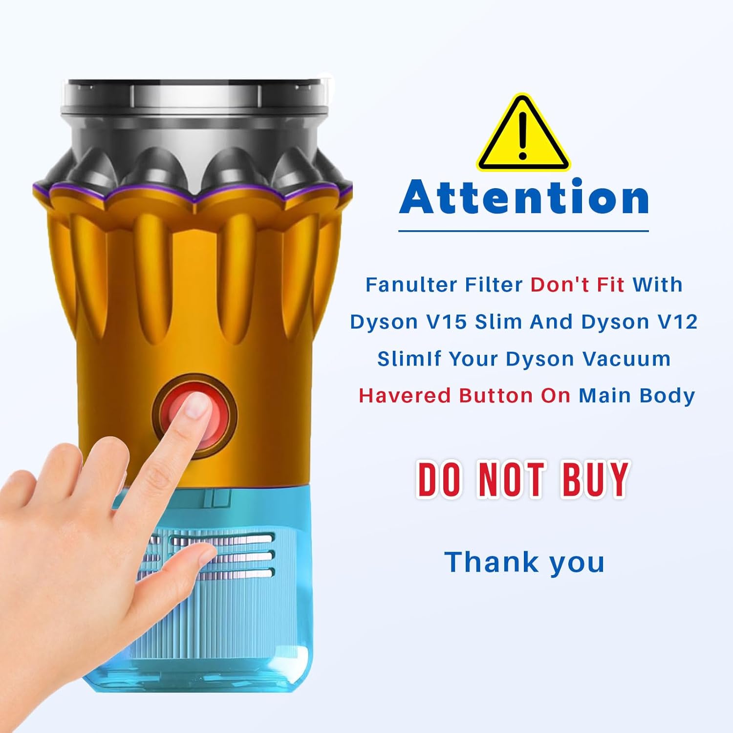 3 Pack V15 Vacuum Filters Replacement for Dyson-V15 Detect, V15 Detect Absolute, V15 Submarine, Dyson-V11 Animal Filter, Dyson-V11 Filter, Dyson-V15 Detect Filter, Part 970013-02 - Image 6