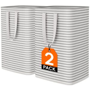 Lifewit 2-Pack 80L Freestanding Laundry Hamper, Large Collapsible Laundry Baskets with Easy Carry Extended Handles, Waterproof Clothes Hamper in Bedroom, Bathroom, Laundry Room, College Dorm, Grey