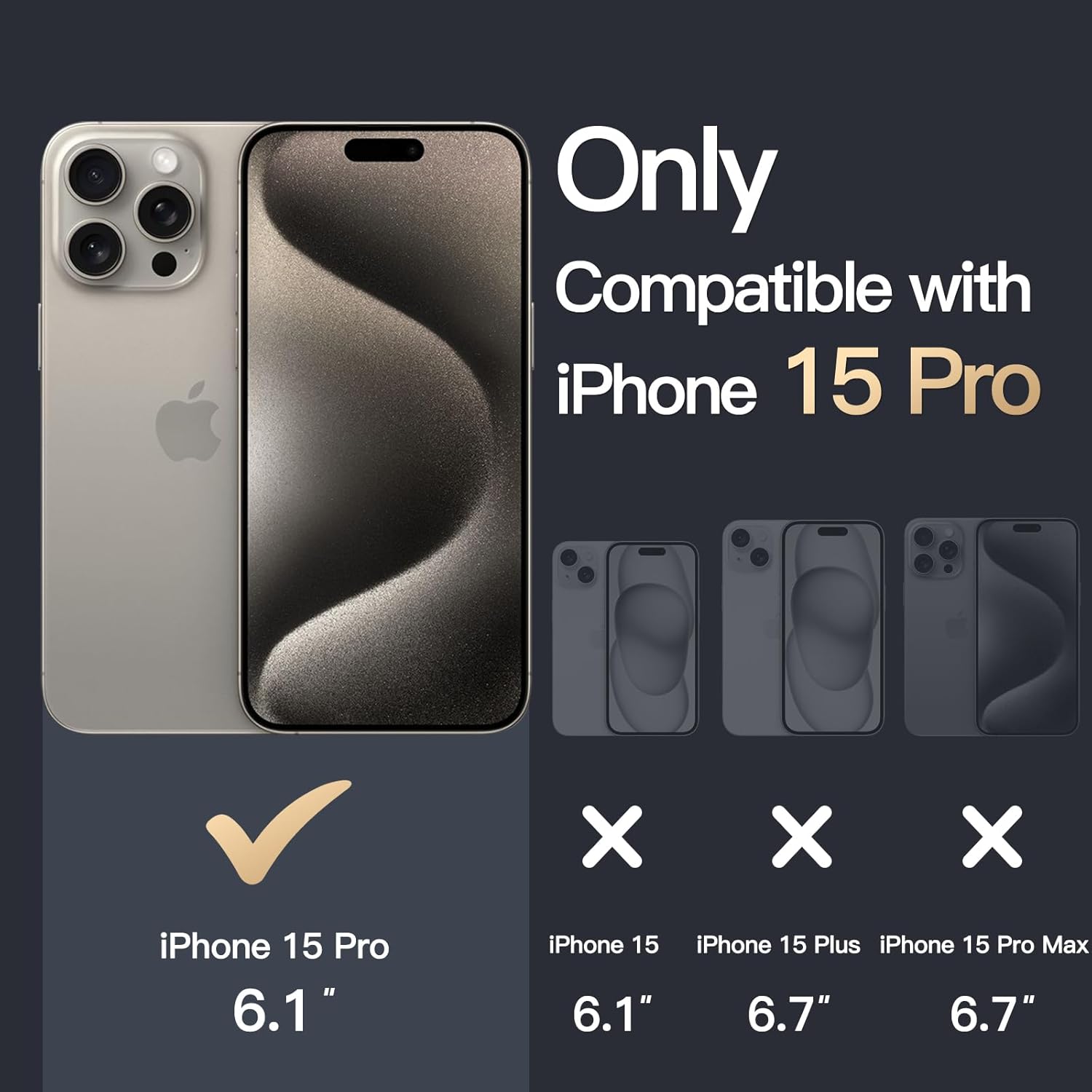 JETech Magnetic Case for iPhone 15 Pro 6.1-Inch Compatible with MagSafe Wireless Charging, Shockproof Phone Bumper Cover, Anti-Scratch Clear Back (Clear) - Image 2