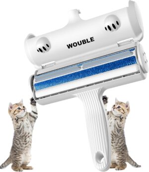 Wouble Pet Hair Remover Roller, Reusable Lint Roller for Pet Hair,Self Clean Dog Cat Fur Removal Brush, from Carpet, Furniture, Rugs, Laundry, Bedding, Sofa-White